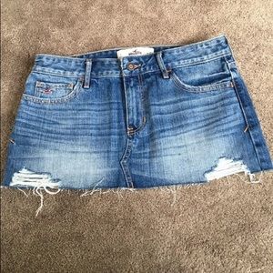 Hollister Never Worn Distressed Denim Mini Skirt